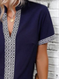 Ethnic Regular Sleeve Split Joint Stand Collar Casual Shirt