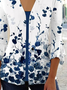 Floral Casual Ruffled Sleeves Printing Kimono