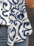 Plus Size Ethnic Casual Shirt Collar Blouse