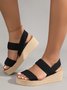 Double Strap Slingback Wedge Heel Beach Sandals
