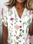 Floral Casual Buckle Loose Shirt