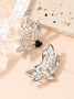 Casual Butterfly Pattern Heart Zircon Earrings Holiday Party Women's Fashion Jewelry
