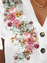 Plus Size Loose V Neck Jersey T-Shirt