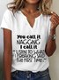 Plus Size V Neck Loose Jersey Casual T-Shirt
