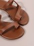 Vintage Cut-out Toe Ring Beach Slide Sandals