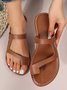 Vintage Cut-out Toe Ring Beach Slide Sandals