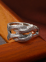 Retro Silver Metal Embossed Distressed Rings Daily Casual Women's Jewelry
