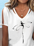 Loose Split Sleeves Casual Jersey Printing T-Shirt