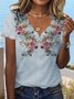 Casual Floral Jersey Lace Collar Shirt