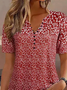 Crew Neck Casual Buckle Loose Shirt