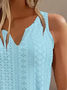 Jacquard Plain Casual Loose Tank Top