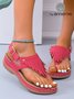 Women's Summer Vacation Floral Tassel Vintage Flip Flop Sandals