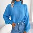 Casual Turtleneck Plain H-Line Winter Wool/Knitting Long Sleeve Sweater