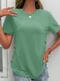 Crew Neck Casual Plain Regular Fit T-Shirt