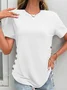 Crew Neck Casual Plain Regular Fit T-Shirt