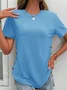 Crew Neck Casual Plain Regular Fit T-Shirt