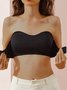 Casual Plain Wireless Front Buckle Lightweight Full Cup Adjusted Convertible Straps Bra & Bralette