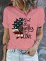 Women's Land That I love Sunflower Crew Neck Casual T-Shirt