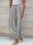 Striped Loose Casual Cotton Pants