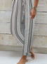 Striped Loose Casual Cotton Pants