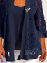 Plus size Plain Lace Casual Two-Piece Set