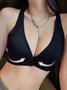 Women's Breathable Sexy Simple Front Button V-Neck Seamless Bra & Bralette
