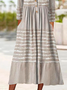 Loose Jersey Casual Striped Dress
