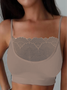 Plain Lace Casual Vest-Style Wireless Bra & Bralette Gallus