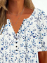 Plus Size Casual Loose Half Open Collar Shirt