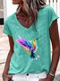 Women's Casual Bird V Neck T-Shirt