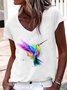Women's Casual Bird V Neck T-Shirt