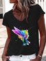 Women's Casual Bird V Neck T-Shirt