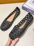 Waterproof PVC Hollow Woven Strap Casual Flat Shoes