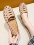 Waterproof PVC Hollow Woven Strap Casual Flat Shoes