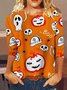 Halloween Casual Crew Neck Loose T-Shirt