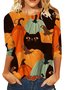 Halloween Casual Crew Neck Loose T-Shirt