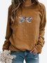 Breathable Cotton Dragonfly Logo Casual Crew Neck H-Line Long Sleeve Sweatshirt