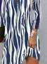 Plus Size Buckle Abstract Casual Notched Dress