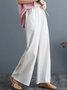 Loose Plain Casual Cotton Pants
