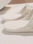 Women Lace Up Hollow Out Waterproof Beach Mules