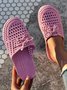 Women Lace Up Hollow Out Waterproof Beach Mules