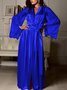 Women Elegant Breathable Lace Flare Sleeve Silk Sexy Lace-Up Open Front Robe