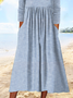 Striped Jersey Casual Asymmetrical Loose A-Line Long Sleeve T-Shirt Dress