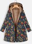 Fluff/Granular Fleece Fabric Ethnic Casual Hoodie Coat