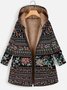 Fluff/Granular Fleece Fabric Ethnic Casual Hoodie Coat