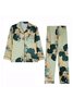 Elegant Shawl Collar Cotton-Blend Pajama Set