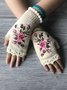 Casual Floral Wool/Knitting Gloves
