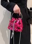Prom Party Sequins Tassel Chain Bucket Bag