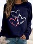 Heart/Cordate Loose Casual Sweatshirt