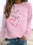 Heart/Cordate Loose Casual Sweatshirt